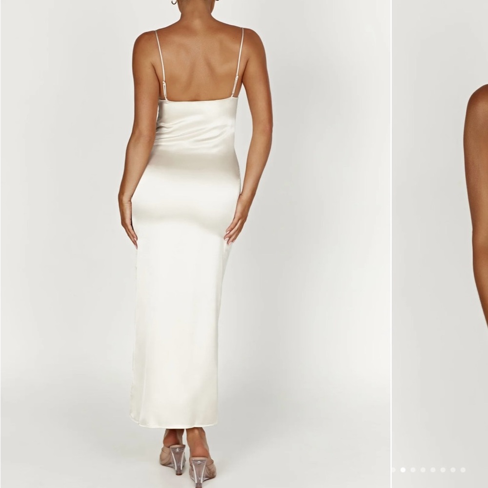 Meshki Jacinda Ivory Satin Slip Maxi Dress NWT, Wedding after party /engagement - Picture 2 of 7
